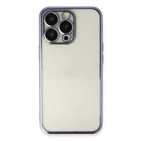 Newface iPhone 13 Pro Max Razer Lensli Silikon Mor Kılıf