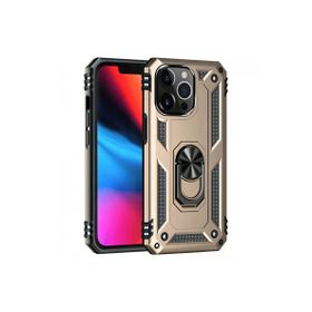 Newface iPhone 13 Pro Max Sofya Yüzüklü Silikon Kapak Gold Kılıf