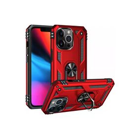 Newface iPhone 13 Pro Max Sofya Yüzüklü Silikon Kapak Kırmızı Kılıf