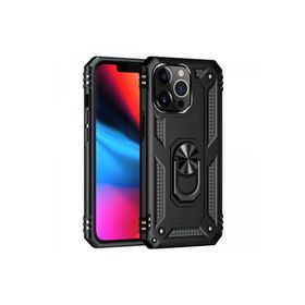 Newface iPhone 13 Pro Max Sofya Yüzüklü Silikon Kapak Siyah Kılıf