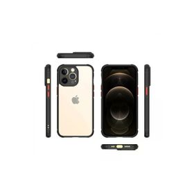 Newface iPhone 13 Pro Miami Şeffaf Silikon Siyah Cep Telefonu Kılıfı