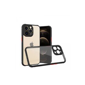 Newface iPhone 13 Pro Miami Şeffaf Silikon Siyah Cep Telefonu Kılıfı