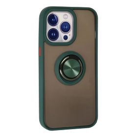 Newface iPhone 13 Pro Montreal Yüzüklü Silikon Kapak Yeşil Kılıf