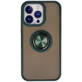 Newface iPhone 13 Pro Montreal Yüzüklü Silikon Kapak Yeşil Kılıf