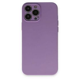 Newface iPhone 13 Pro Nano İçi Kadife Silikon Koyu Lila Kılıf
