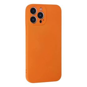 Newface iPhone 13 Pro Nano İçi Kadife Silikon Turuncu Cep Telefonu Kılıfı