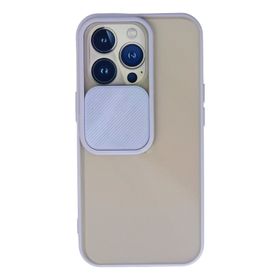 Newface iPhone 13 Pro Palm Buzlu Kamera Sürgülü Silikon Lila Cep Telefonu Kılıfı