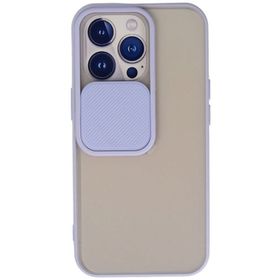 Newface iPhone 13 Pro Palm Buzlu Kamera Sürgülü Silikon Lila Cep Telefonu Kılıfı