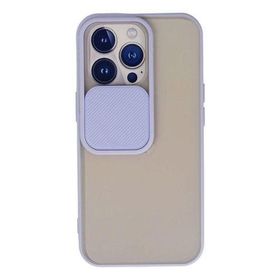 Newface iPhone 13 Pro Palm Buzlu Kamera Sürgülü Silikon Lila Cep Telefonu Kılıfı