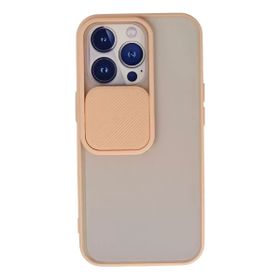 Newface iPhone 13 Pro Palm Buzlu Kamera Sürgülü Silikon Pembe Kılıf
