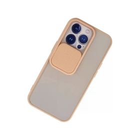 Newface iPhone 13 Pro Palm Buzlu Kamera Sürgülü Silikon Pembe Kılıf