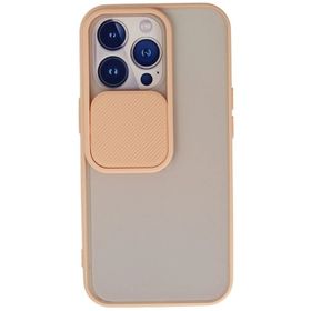Newface iPhone 13 Pro Palm Buzlu Kamera Sürgülü Silikon Pembe Kılıf