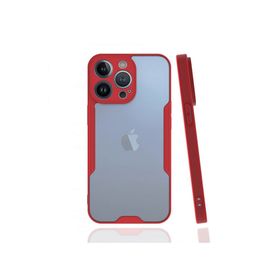 Newface iPhone 13 Pro Platin Silikon Kırmızı Cep Telefonu Kılıfı