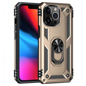 Newface iPhone 13 Pro Sofya Yüzüklü Silikon Kapak Gold Cep Telefonu Kılıfı