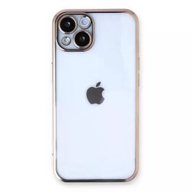 Newface iPhone 13 Razer Lensli Silikon Gold Cep Telefonu Kılıfı