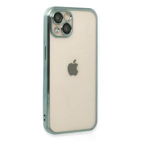 Newface iPhone 13 Razer Lensli Silikon - Yeşil Kılıf