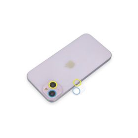 Newface iPhone 13 Renkli Sarı-Mavi Kamera Lens Koruma Cam