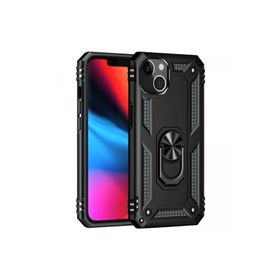 Newface iPhone 13 Sofya Yüzüklü Silikon Kapak - Siyah Kılıf