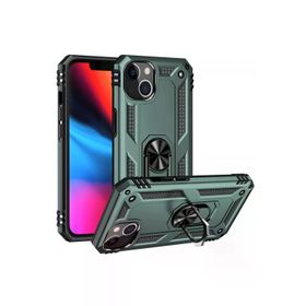Newface iPhone 13 Sofya Yüzüklü Silikon Kapak Yeşil Kılıf