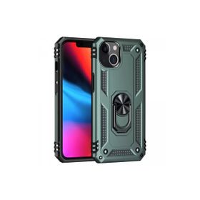 Newface iPhone 13 Sofya Yüzüklü Silikon Kapak Yeşil Kılıf