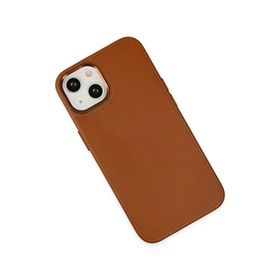 Newface iPhone 14 Asya Deri Silikon Kahverengi Kılıf