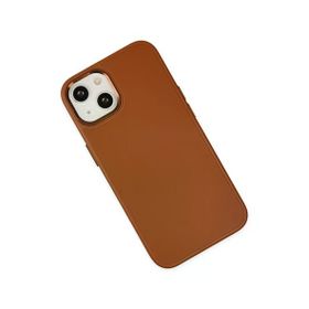 Newface iPhone 14 Asya Deri Silikon Kahverengi Kılıf