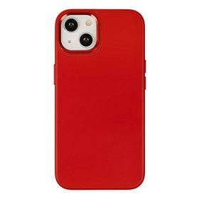 Newface iPhone 14 Asya Deri Silikon Kırmızı Kılıf