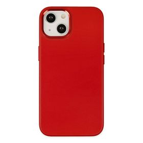 Newface iPhone 14 Asya Deri Silikon Kırmızı Kılıf