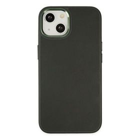 Newface iPhone 14 Asya Deri Silikon Koyu Yeşil Kılıf