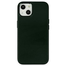 Newface iPhone 14 Asya Deri Silikon Koyu Yeşil Kılıf