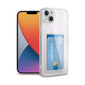 Newface iPhone 14 Kart Şeffaf Silikon Şeffaf Kılıf