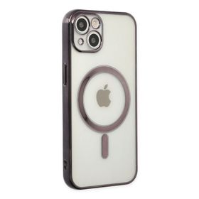 Newface iPhone 14 Magneticsafe Lazer Silikon Siyah Kılıf