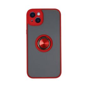 Newface iPhone 14 Montreal Yüzüklü Silikon Kapak Kırmızı Kılıf