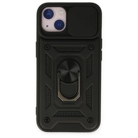 Newface iPhone 14 Pars Lens Yüzüklü Silikon Siyah Kılıf