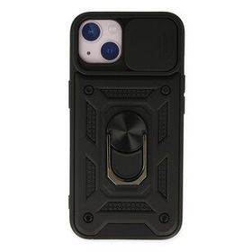 Newface iPhone 14 Pars Lens Yüzüklü Silikon Siyah Kılıf