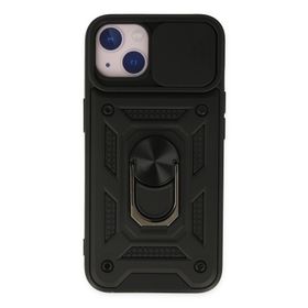 Newface iPhone 14 Pars Lens Yüzüklü Silikon Siyah Kılıf