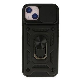 Newface iPhone 14 Pars Lens Yüzüklü Silikon Siyah Kılıf