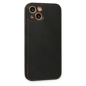 Newface iPhone 14 Plus Coco Deri Silikon Kapak Siyah Kılıf