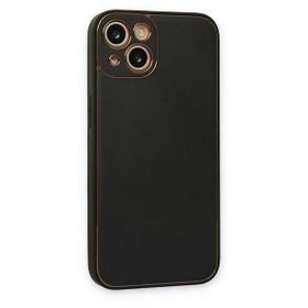 Newface iPhone 14 Plus Coco Deri Silikon Kapak Siyah Kılıf