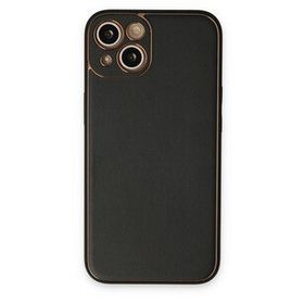 Newface iPhone 14 Plus Coco Deri Silikon Kapak Siyah Kılıf