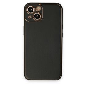 Newface iPhone 14 Plus Coco Deri Silikon Kapak Siyah Kılıf