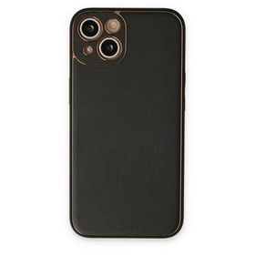 Newface iPhone 14 Plus Coco Deri Silikon Kapak Siyah Kılıf