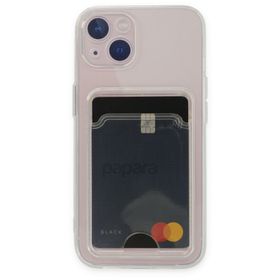Newface iPhone 14 Plus Kart Şeffaf Silikon Şeffaf Cep Telefonu Kılıfı