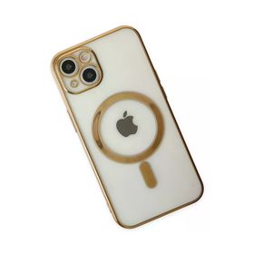 Newface iPhone 14 Plus Magneticsafe Lazer Silikon Gold Kılıf