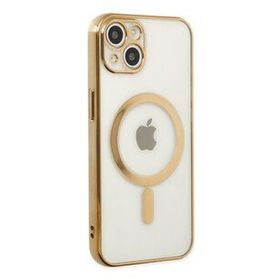 Newface iPhone 14 Plus Magneticsafe Lazer Silikon Gold Kılıf