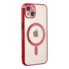 Newface iPhone 14 Plus Magneticsafe Lazer Silikon Kırmızı Kılıf