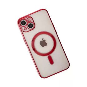 Newface iPhone 14 Plus Magneticsafe Lazer Silikon Kırmızı Kılıf