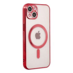 Newface iPhone 14 Plus Magneticsafe Lazer Silikon Kırmızı Kılıf