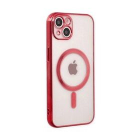 Newface iPhone 14 Plus Magneticsafe Lazer Silikon Kırmızı Kılıf