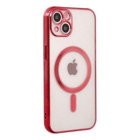 Newface iPhone 14 Plus Magneticsafe Lazer Silikon Kırmızı Kılıf